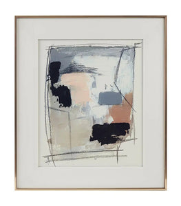 Abstract Framed Wall Art Decor with Sketch Accent