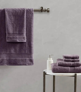 Egyptian Cotton 6-Piece Bathroom Towel Set, Purple