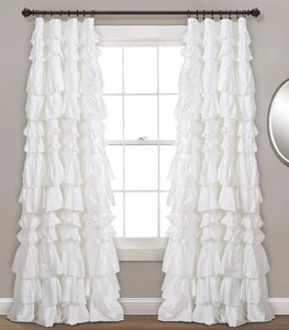 White French Layered Window Curtain Sing Panel, 84