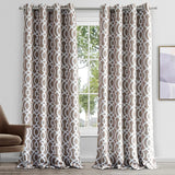Taupe Trellis Black Out Window Curtain Panel - 84"