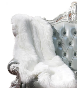 Luxury Decorative Faux Fur Throw in White - 50-inch X 60-inch