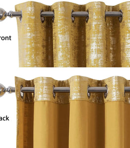 Yellow Soft Velvet Curtains - 108