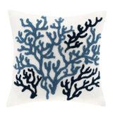 Coastal Beach House Blue Corals Decorative Pillow - 18"x18"