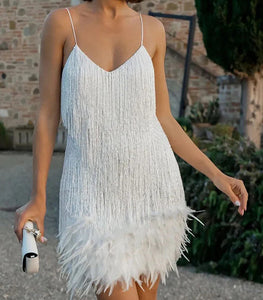 The Great Gatsby Fringed Sequin Suspender Dress