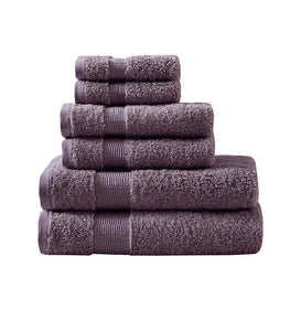 Egyptian Cotton 6-Piece Bathroom Towel Set, Purple