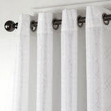 White Linework Textured Window Curtain Panel - 84" x 54"