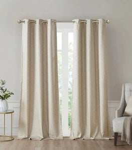 Faux Silk Window Panel Pair (2), Taupe (Max Blackout)