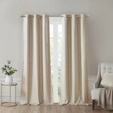 Faux Silk Window Panel Pair (2), Taupe (Max Blackout)