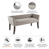 Back Accent Bench Chair, Grey