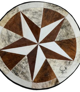 RODEO Texas Star Patch Work Cowhide Rug