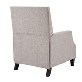 Double Row Nail Heads Push Back Recliner, Grey