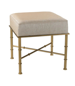Metallic Linen with Gold Cane Metal Stool