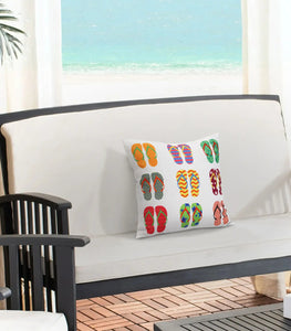 Summer Fun Flip Flops Decorative Pillow 16 x 16