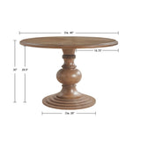 Farmhouse 46" Round Pedestal Dining Table,