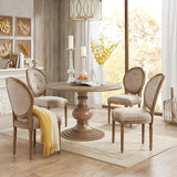 Farmhouse 46" Round Pedestal Dining Table,