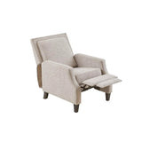 Double Row Nail Heads Push Back Recliner, Grey