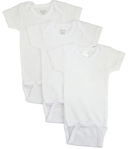 White Short Sleeve One Piece - 3 Pack