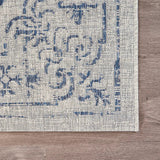 Sylvestra Medallion Navy/Gray Indoor/Outdoor Area Rug